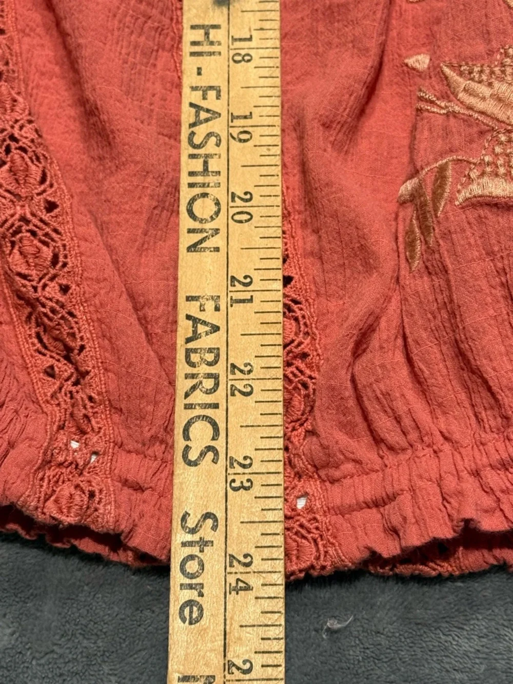 Free People Terracotta Maria Maria Lace Blouse size L - Picture 7 of 9